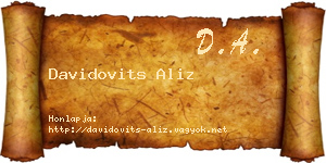 Davidovits Aliz névjegykártya