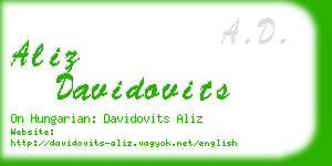 aliz davidovits business card